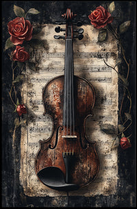 Vintage Violin Symphony Art Poster - Cultural or Heritage Poster