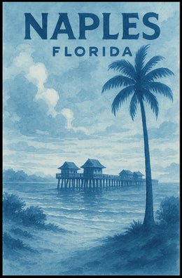 Naples Florida Poster Wall Art Coastal Beach Vibes 18x24