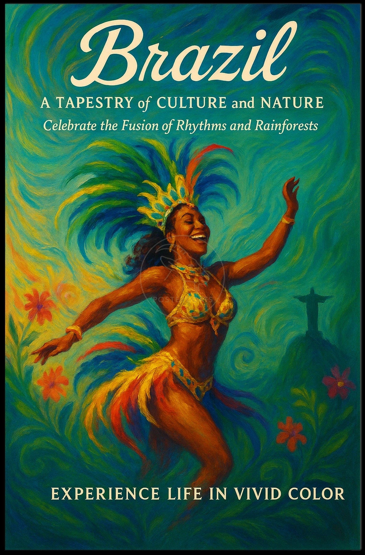 Brazilian Carnival Dance Captures Cultural Heritage Poster