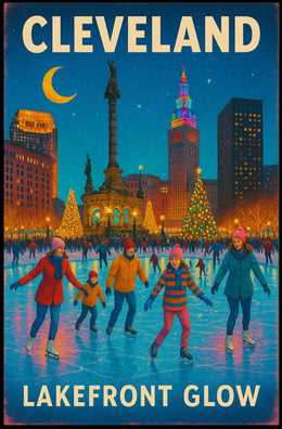 Cleveland Lakefront Glow Poster
