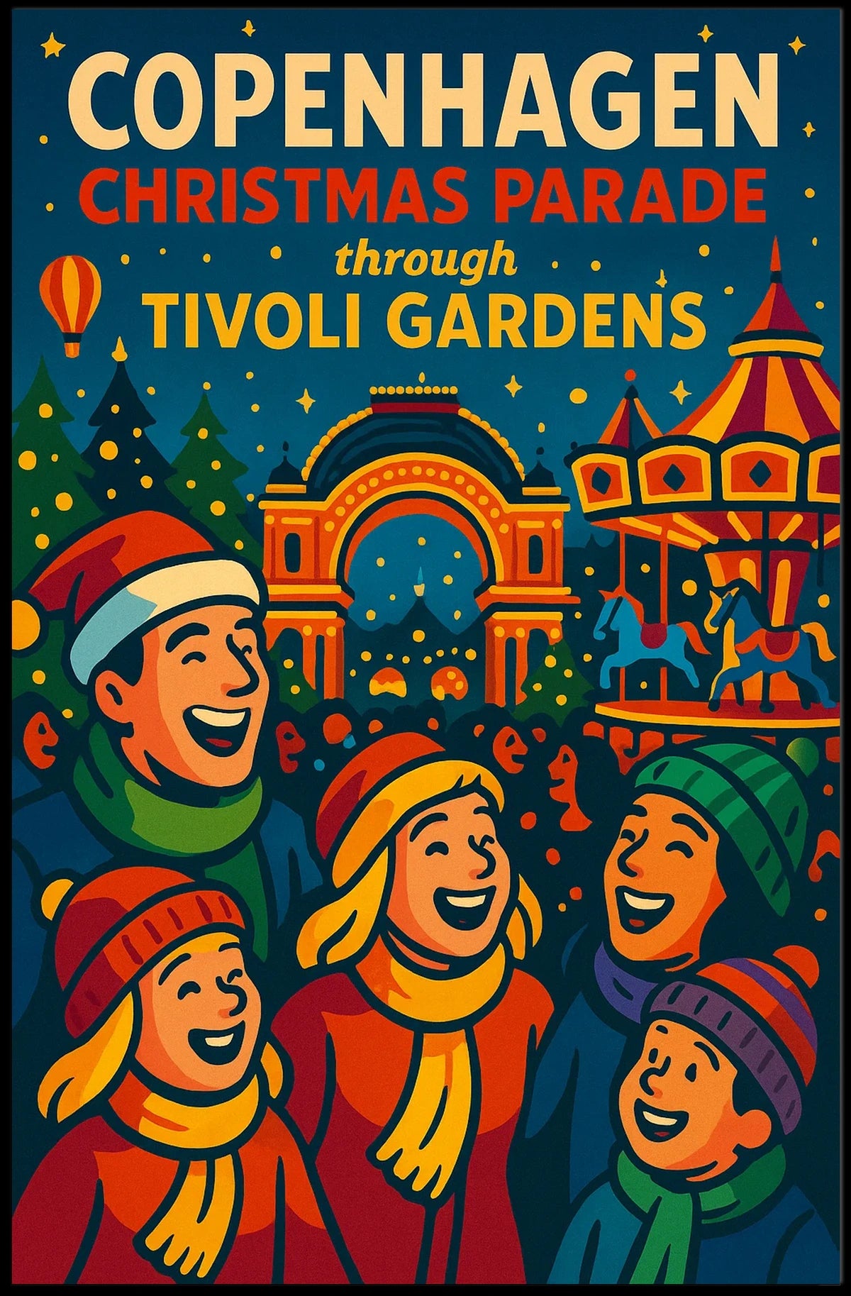 Copenhagen Christmas Parade at Tivoli Gardens Poster