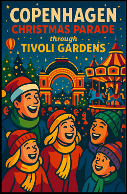 Copenhagen Christmas Parade at Tivoli Gardens Poster