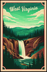 West Virginia Waterfall Poster