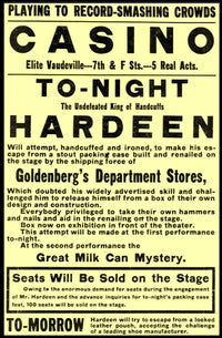 Vaudeville Escape Artist Hardeen Early 20th-Century Heritage Poster