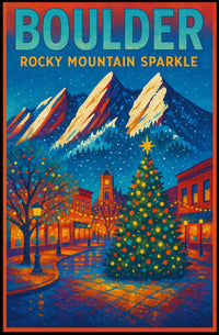 Boulder Rocky Mountain Sparkle Poster
