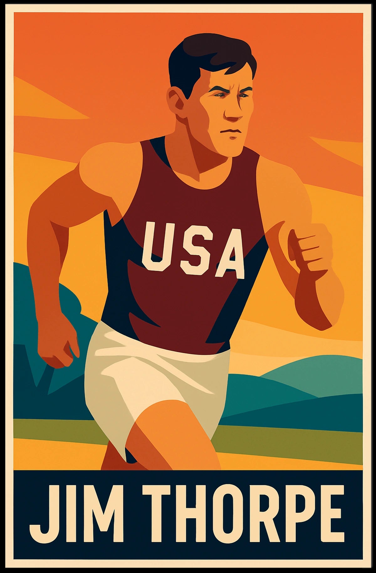 Jim Thorpe American Athlete Poster