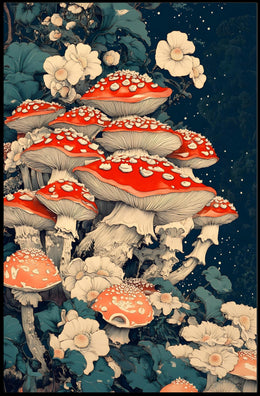 Enchanted Forest Mushrooms Wall Art Print