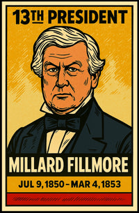 Millard Fillmore 13th President of the United States Inked Comic Style Poster