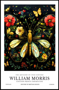 William Morris Butterfly Design Artistic Poster
