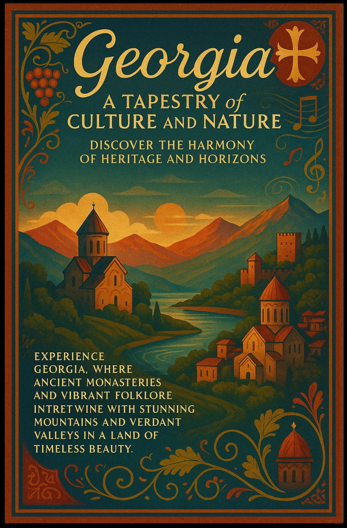Georgia A Tapestry Of Culture And Poster