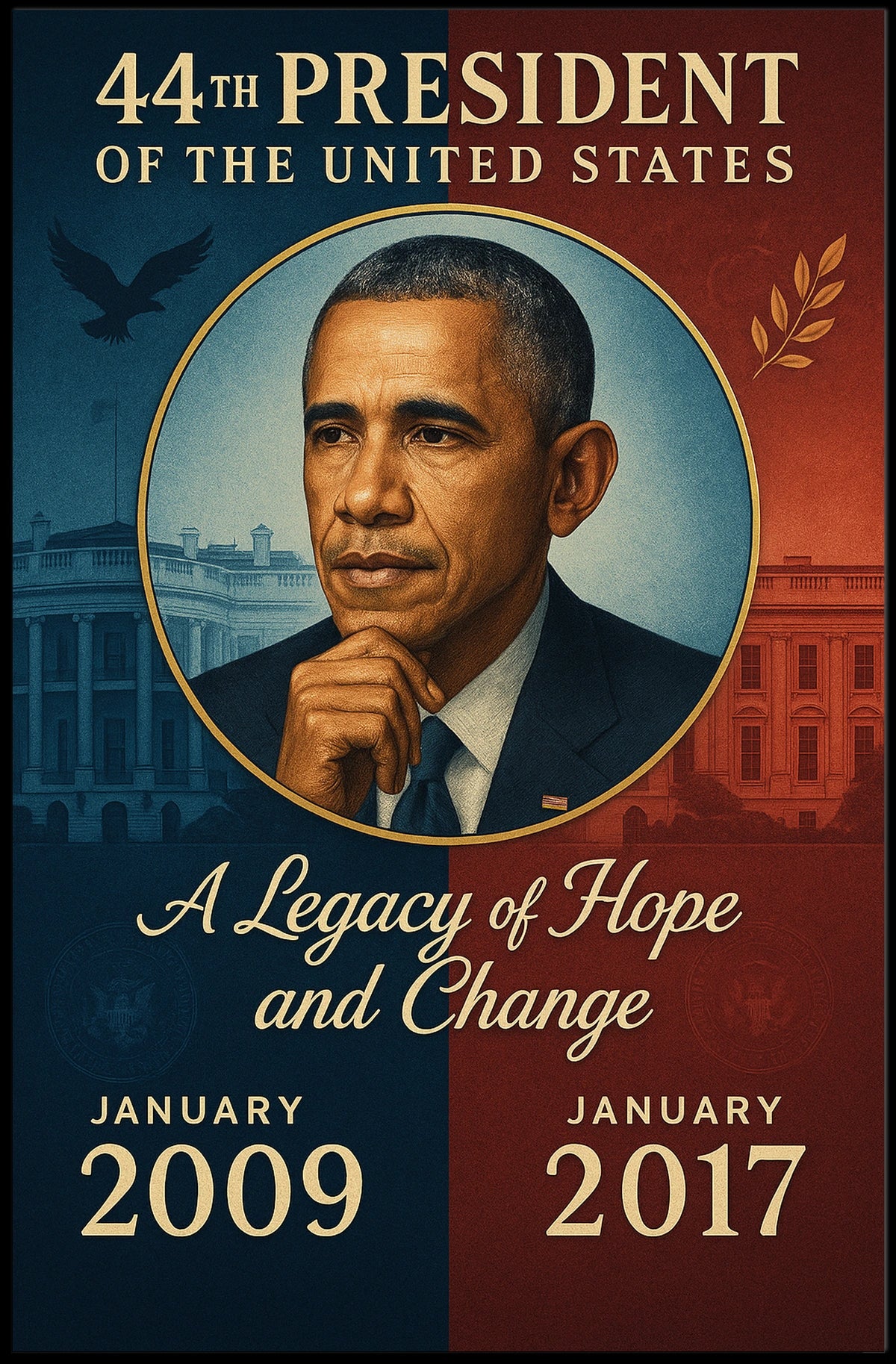 Barack Obama Iconic Portrait Poster in Historical or Presidential Poster