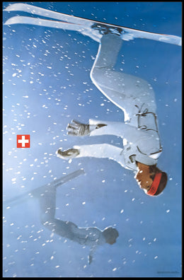 Upside Down Ski Adventure Poster PosterGoat