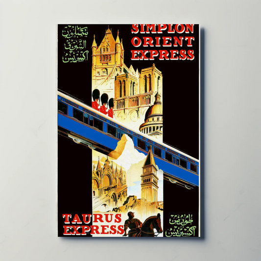 Simplon Orient Express Taurus Route Vintage Travel Poster