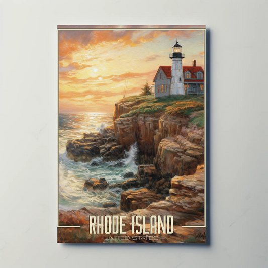 Vintage Poster - Rhode Island Lighthouse United States