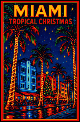 Miami Tropical Christmas Poster