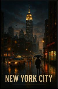 New York City at Night Poster
