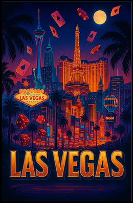 Las Vegas Nightlife Vibes Urban or Cityscape Poster PosterGoat
