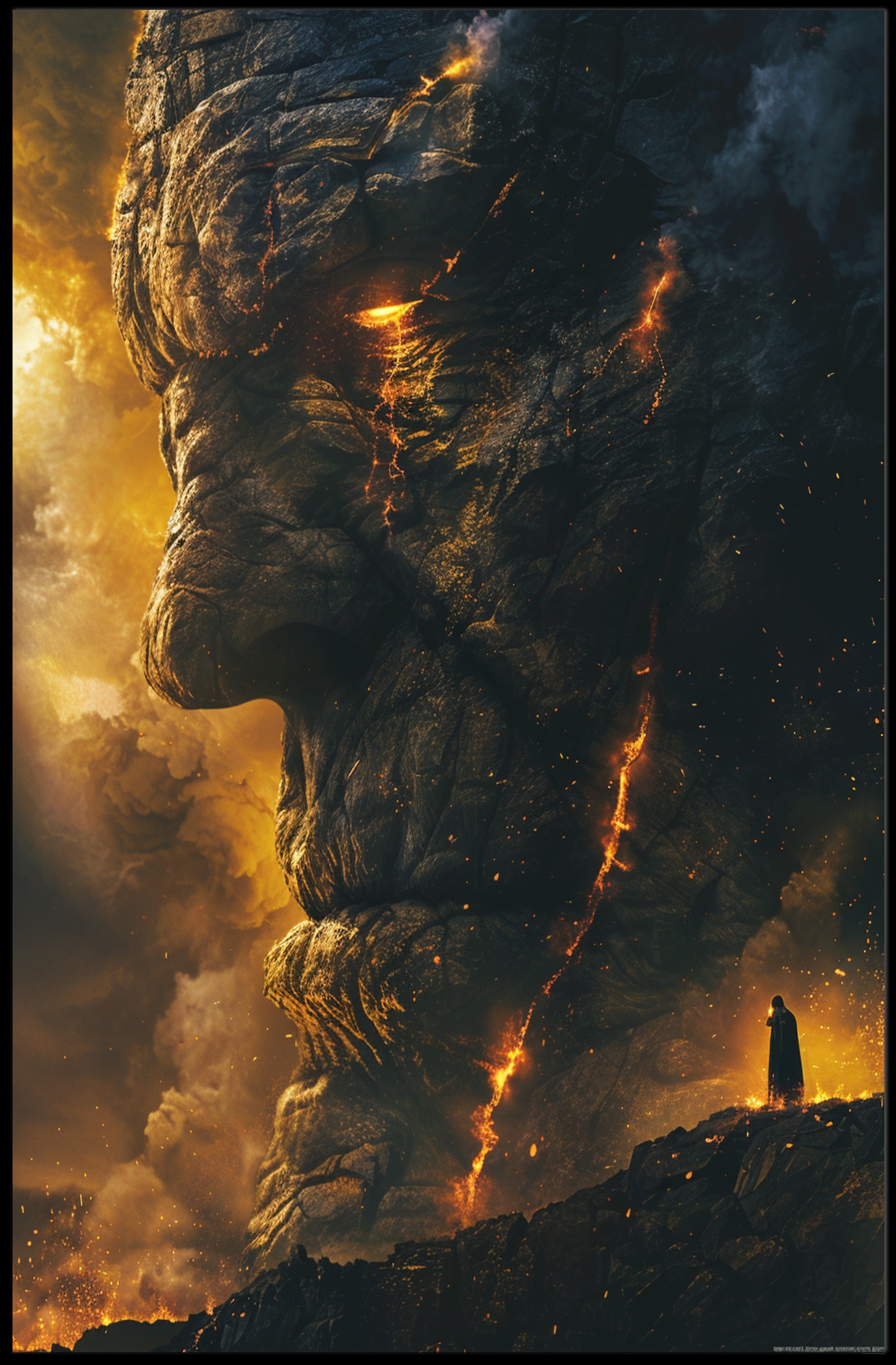 Epic Fantasy Stone Titan Poster - Fantasy or Mythology Poster PosterGoat