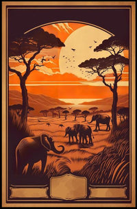 Serengeti Sunset Safari Adventure Poster