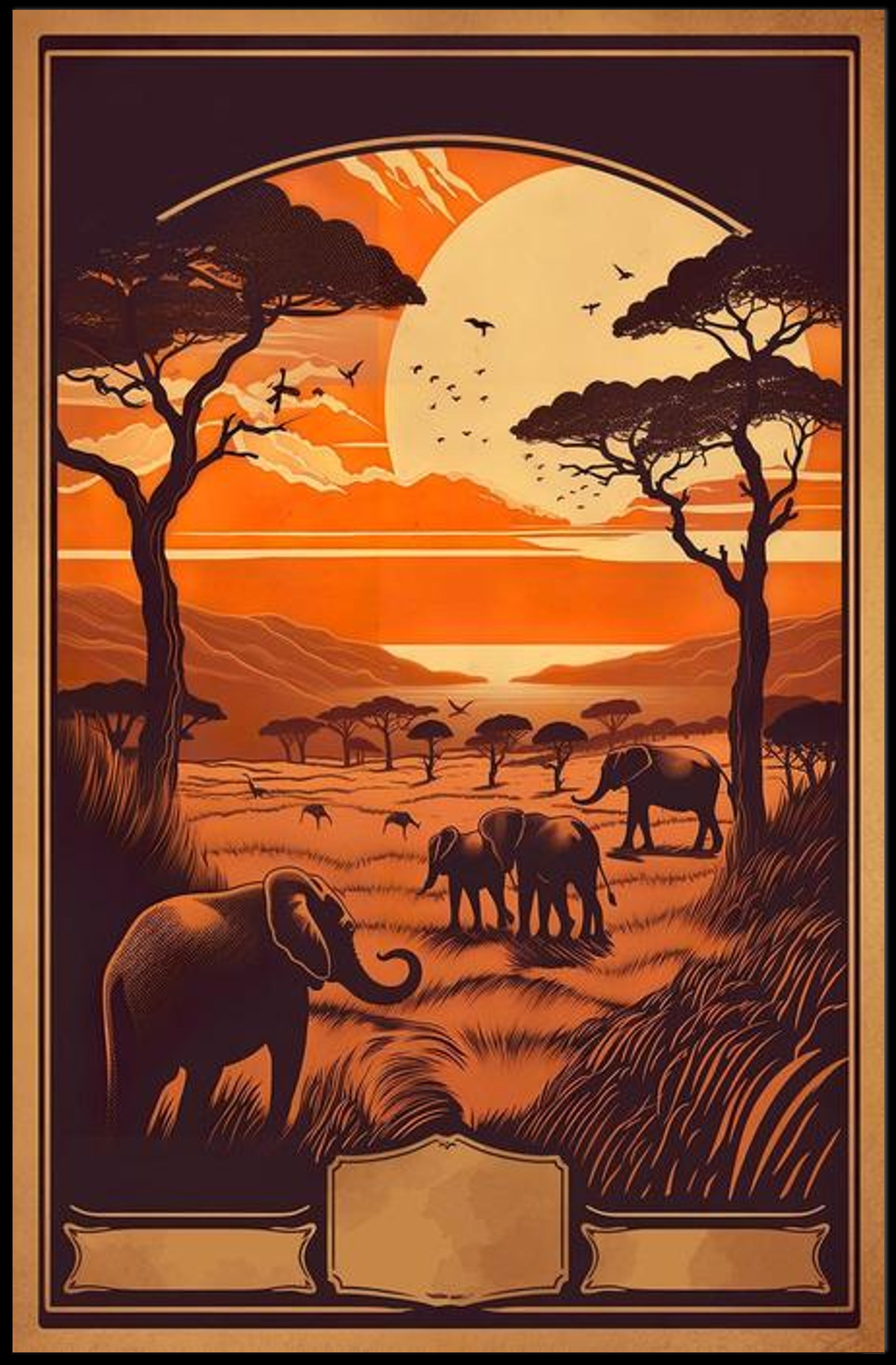 Serengeti Sunset Safari Adventure Poster