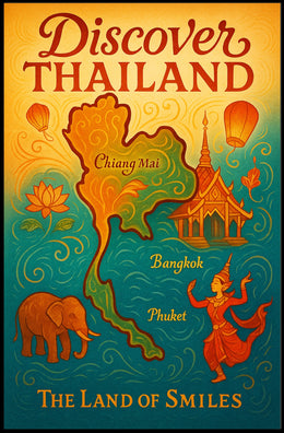 Discover Thailand The Land of Smiles Poster