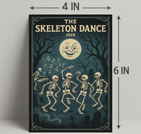 Dancing Skeletons Vintage Halloween Pop Culture Poster
