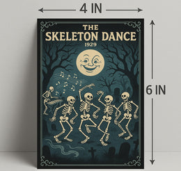 Dancing Skeletons Vintage Halloween Pop Culture Poster