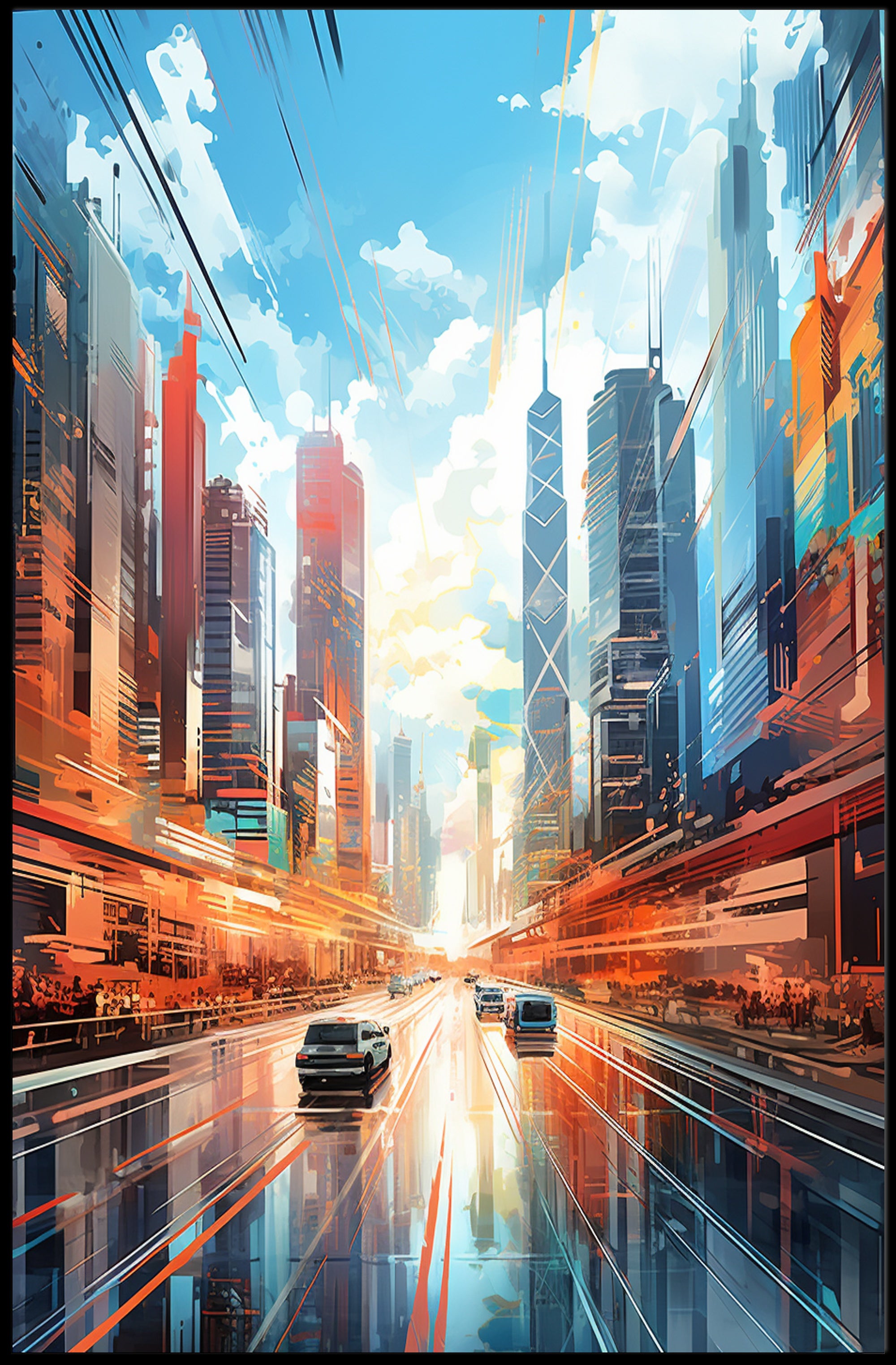 Futuristic Urban Landscape Poster