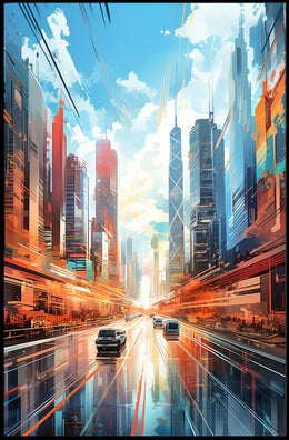 Futuristic Urban Landscape Poster