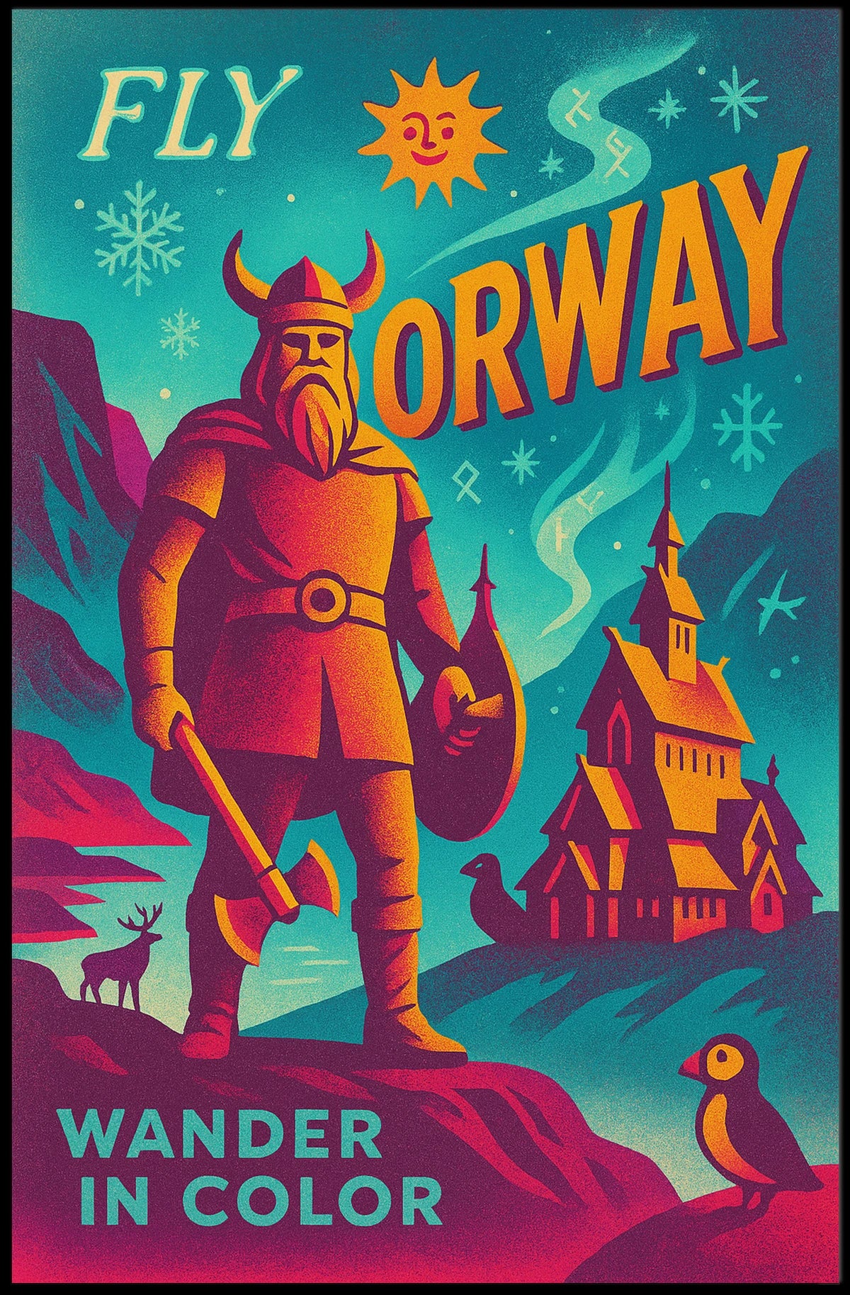 Explore Norway Wander in Color Poster