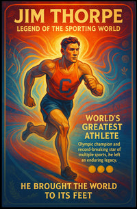 Jim Thorpe Vintage Tribute Sports Poster