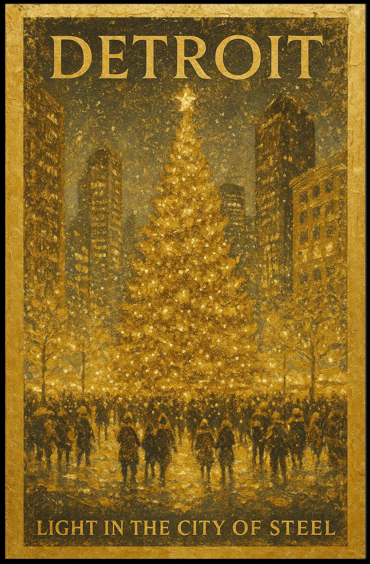 Detroit Light In The City Of Steel Poster