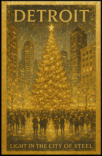Detroit Light In The City Of Steel Poster