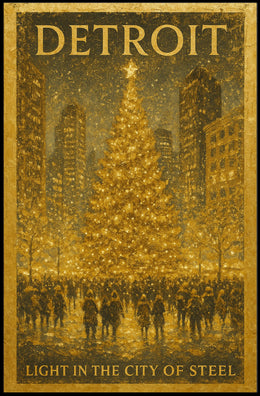 Detroit Light In The City Of Steel Poster