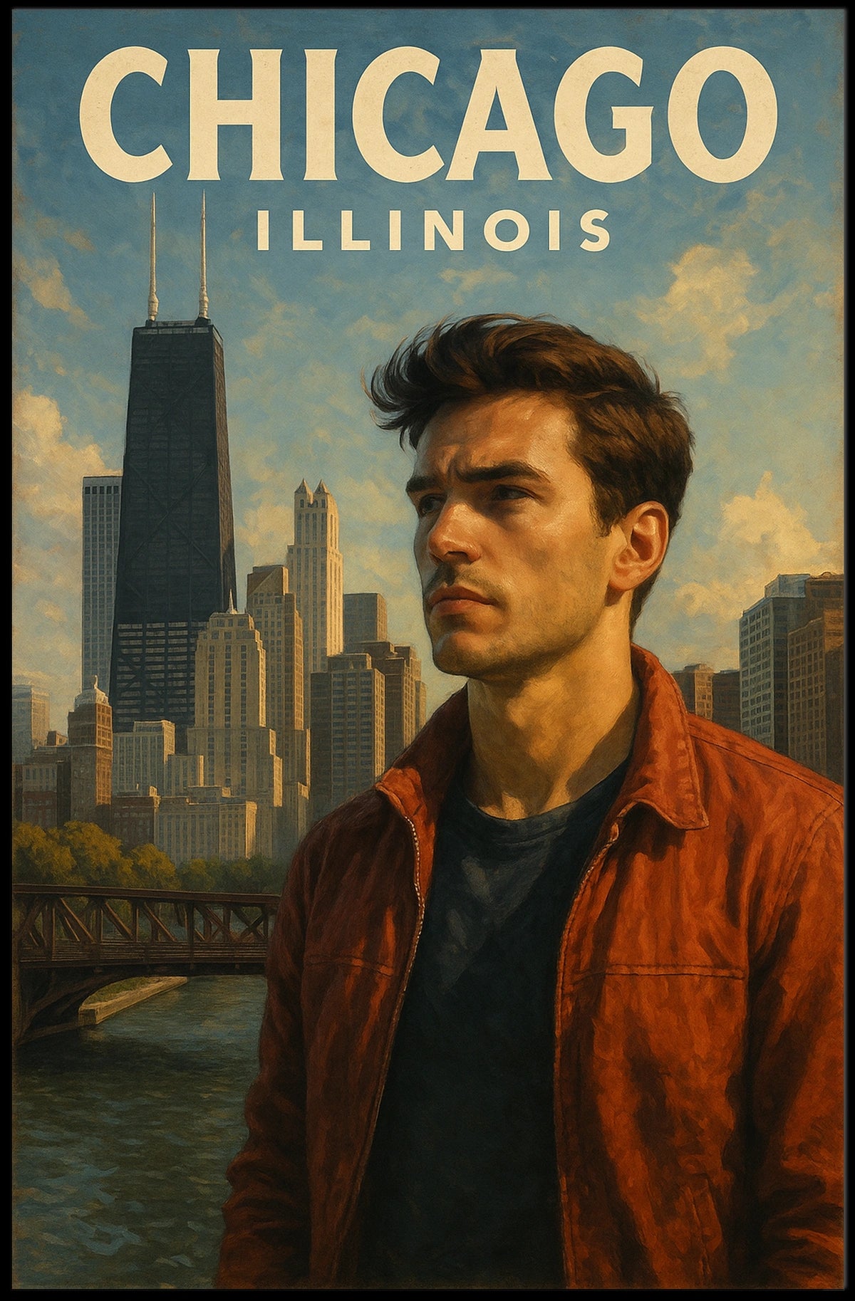 Chicago Skyline Portrait Poster
