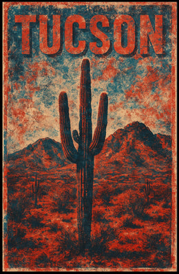 Tucson Desert Vibes Minimalist Landscape Poster