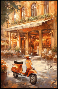 Vintage Charm in an Italian Café Poster