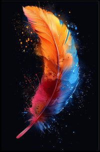 Vibrant Feather Art Poster
