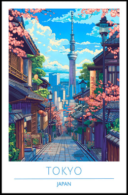 Tokyo Skytree Cherry Blossom Vibrance Urban or Cityscape Poster