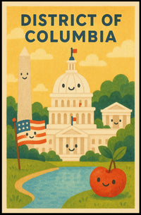 Whimsical Washington D.C Poster