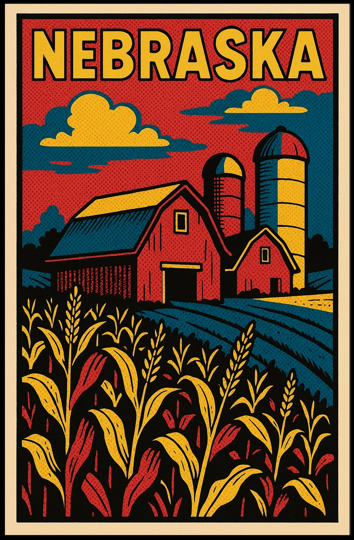 Nebraska Farm Life Poster