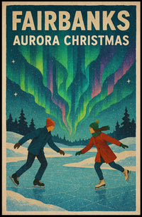 Fairbanks Aurora Christmas Poster