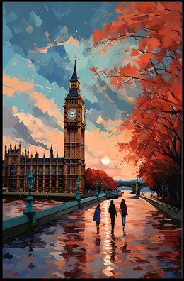 Autumn Stroll By Big Ben Poster PosterGoat