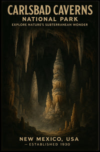 Carlsbad Caverns New Mexico Vintage National Park Poster