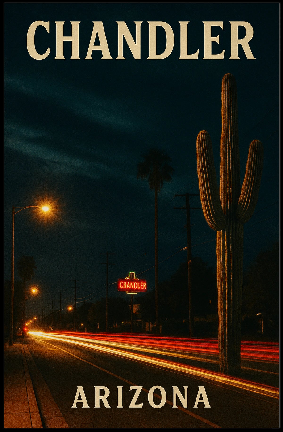 Chandler Arizona Travel Photography Realism Southwestern Desert City Vibe Wanderlust Poster