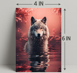 Majestic Wolf In Enchanted Waters Poster PosterGoat