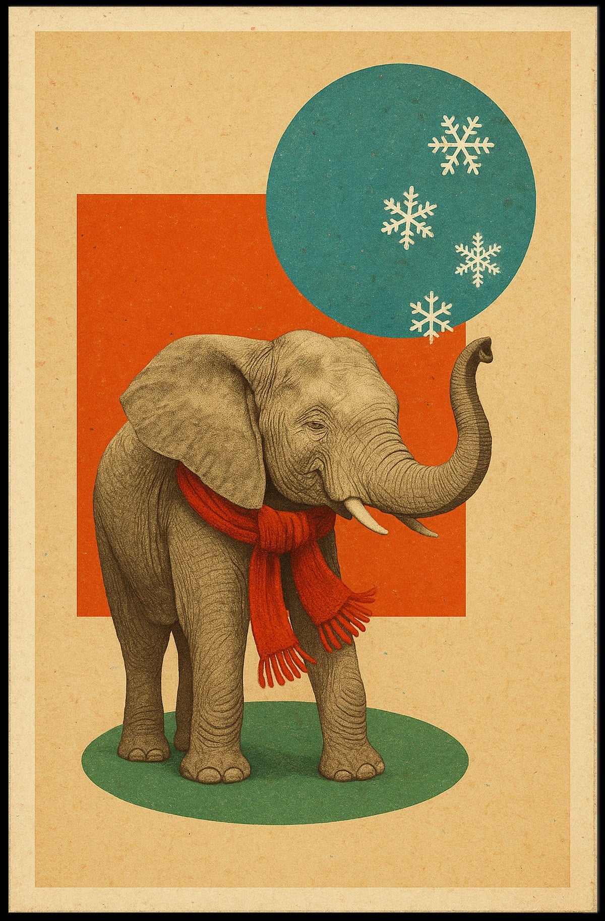 Winter Elephant Poster