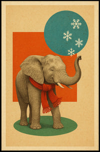 Winter Elephant Poster