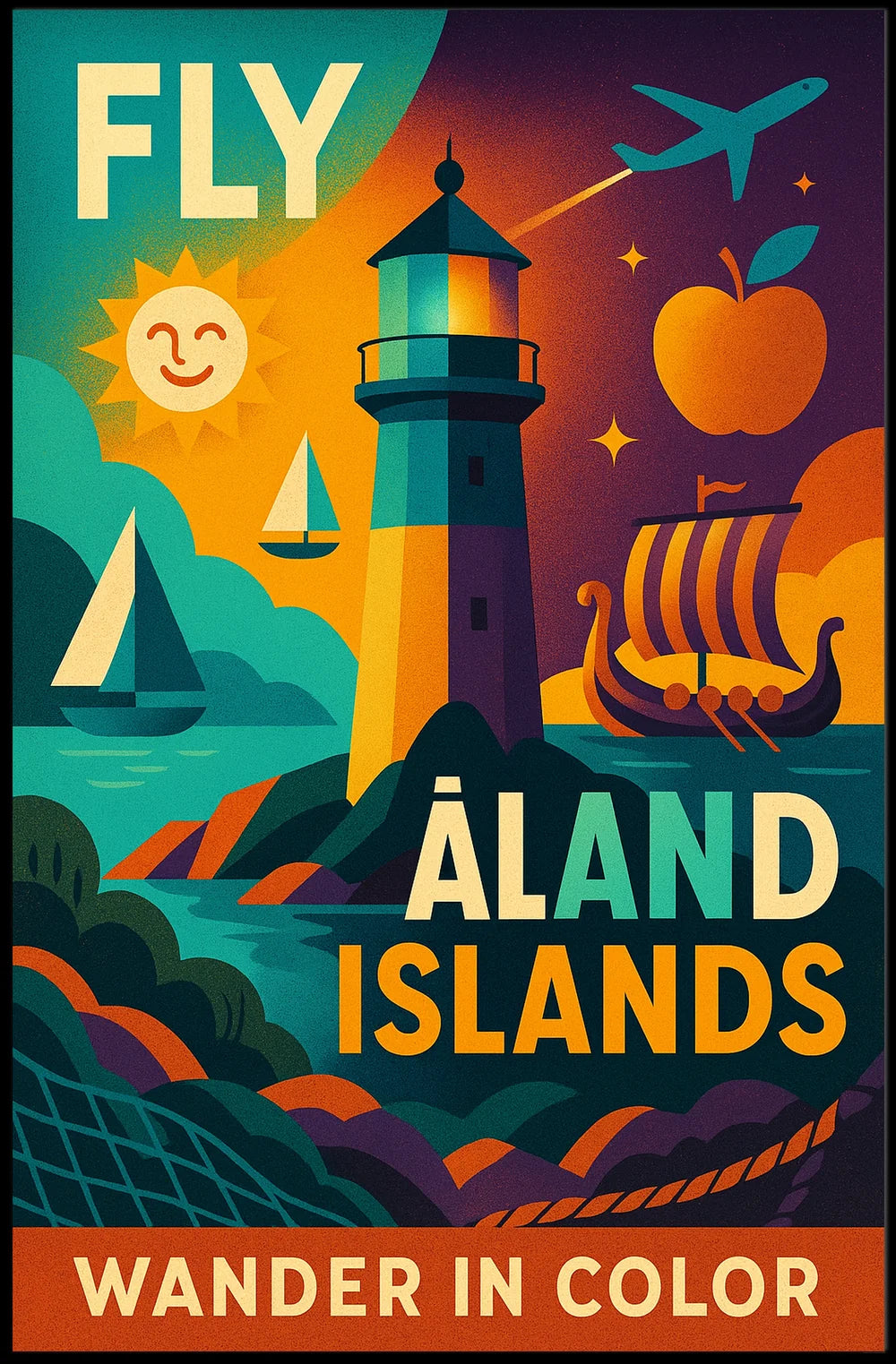 Wander in Color Åland Islands Travel Poster PosterGoat