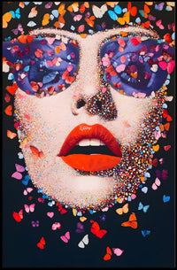 Butterfly Visage Poster Vibrant Pop Art Wall Print